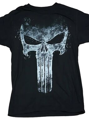 Punisher Mens T-Shirt - Distressed Punisher Painted T Shirt 73